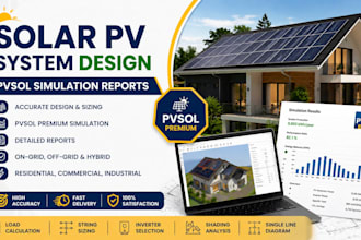design solar pv systems and provide pvsol simulation reports