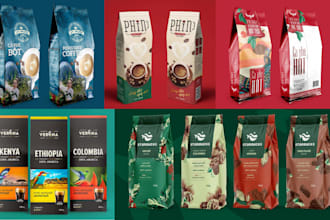 do coffee bag, label, pouch and packaging design
