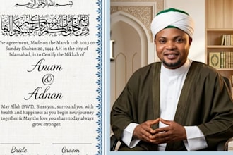 design a professional islamic or nikah certificate