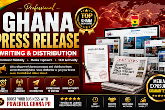 write and distribute news releases for ghana