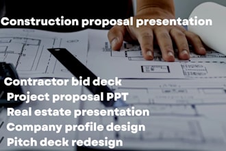 construction proposal deck, architecture powerpoint, interior presentation