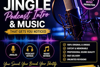 sing and produce jingle, theme song, radio jingle, catchy, podcast, music intro