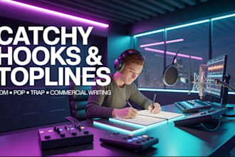write catchy edm pop rap or melodic hooks and toplines