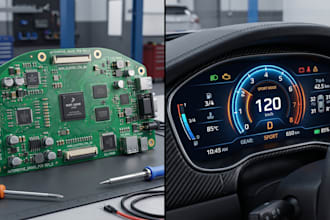 create automotive dashboard cluster pcb and UI design