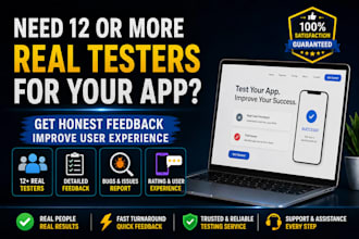 provide 12 or 20 testers for closed google play testing, 12 real testers