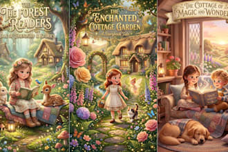 design whimsical pastel cottagecore children illustrations for kids ages 3 to 12