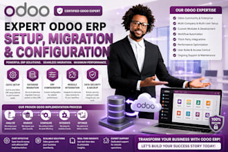 do expert odoo erp setup database migration and configuration