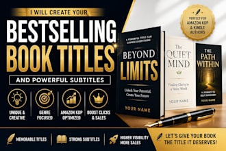 l create your bestselling book title and subtitle for amazon KDP