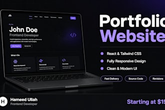 build a portfolio website using react and tailwind CSS