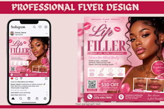 design a spa flyer, beauty salon flyer, lash extension and wellness flyer