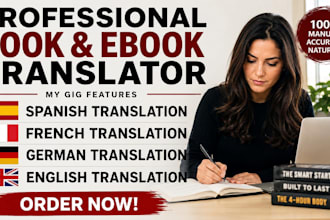 translate your english fiction book to spanish, french, or german