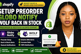 setup preorder globo notify preorder wolf shopify back in restock shopify store