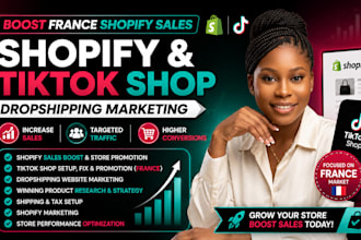 boost france shopify sales setup fix tiktok shop  dropshipping website marketing