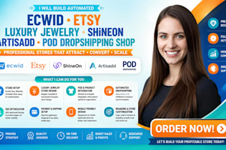 build automated ecwid etsy luxury jewelry shineon artisadd pod dropshipping shop