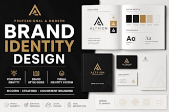 design modern brand identity, brand style guide and corporate branding
