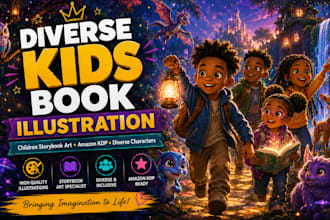 draw diverse african american kids book illustrations