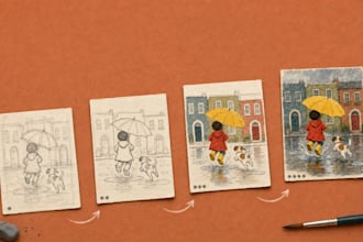 draw kids book illustrations with diverse african american characters