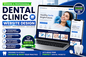 design modern dental clinic website with appointment booking