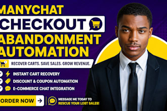 setup manychat abandoned cart recovery, ecommerce bot, checkout chat