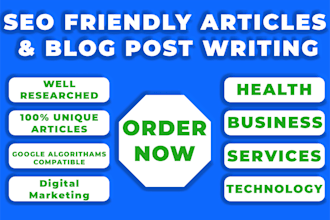 seo article writing, blog post writing and blog content writing
