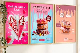 create modern cafe shakes and dessert posters