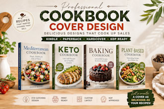 do cookbook cover design, recipe book cover design, kindle ebook cover design