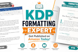 do book formatting for amazon kdp publish kindle ebook and paperback formatting