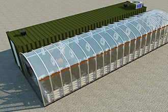 design modern greenhouse and hydroponic farm 3d rendering