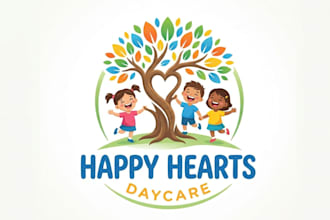 design preschool,mother care,childcare ,daycare , care logo