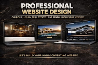 build church website  luxury real estate car rental booking dealership website