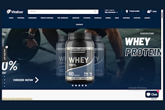 design private label supplement shopify store supplement website nutrition store
