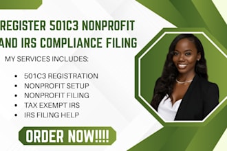 register 501c3 nonprofit and provide compliance filing support services