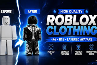 create high quality roblox clothing that fits r6, r15 and layered avatars