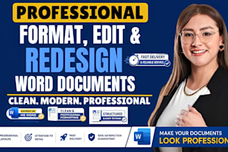 format, edit and redesign word documents professionally