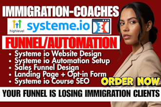 systeme io funnel setup for immigration coaches spanish ghl systemeio automation