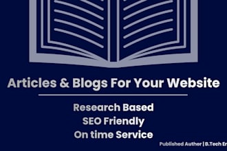 write articles, blogs and technical content for your website