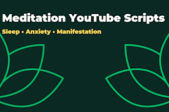 write calming sleep meditation youtube scripts with titles and descriptions