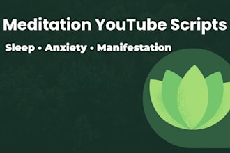 write calming sleep meditation youtube scripts with titles and descriptions