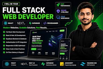 be your full stack web developer react next js developer supabase programmer