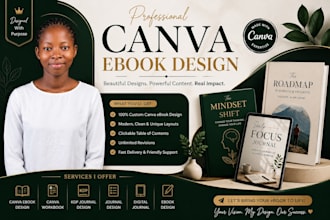 design modern canva ebook, workbook, journal and PDF layout