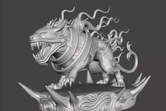 sculpt3d dark fantasy monster,creature statue,collectible miniature,stl printing