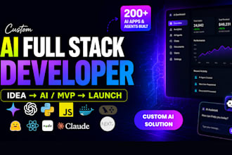 build custom custom ai software, ai saas , ai web application, custom saas
