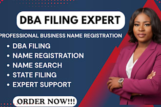 file dba, register business name and do trademark filing for USA state