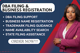 file dba, register business name and do trademark filing for USA state