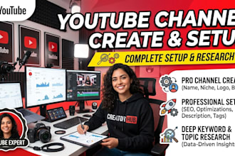create, setup and optimize youtube channel