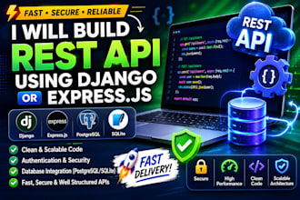 build a secure rest API in django or expressjs with authentication