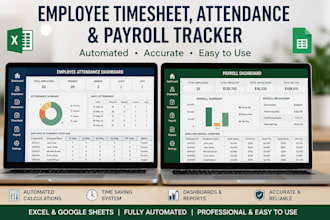 create automated employee timesheet, attendance and payroll tracker in excel
