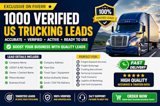 provide 1000 verified US trucking leads from carriers database