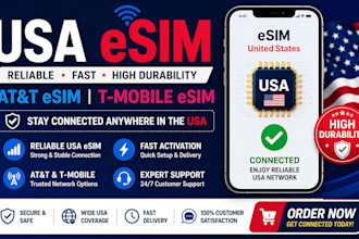 activate reliable USA esim, att esim, t mobile esim with customer support