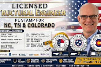 be your licensed structural engineer for nc tn colorado pe stamp plan
